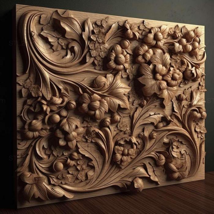 Patterns and decorations (stl Carved 3, PATTERN_191) 3D models for cnc